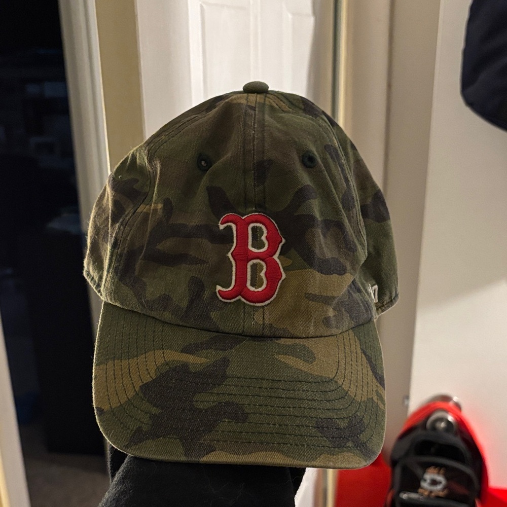 Camouflage Boston Red Sox Baseball Cap with Red Logo